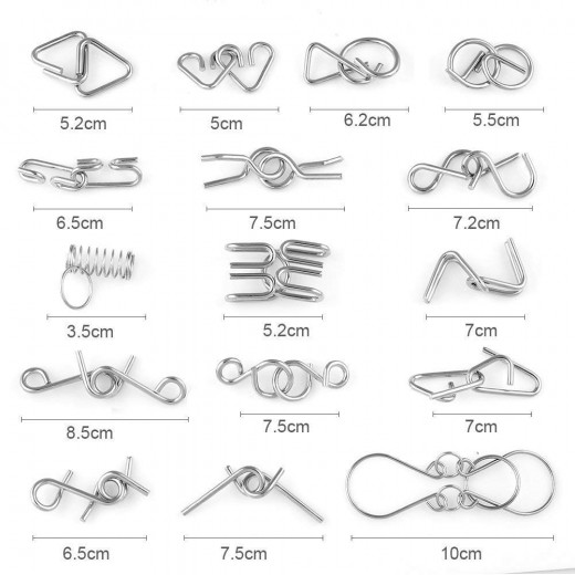 لعبة الألغاز المعدنية, 16 قطعة