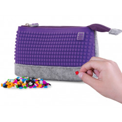 Creative School Pixel Pencil Case, Purple