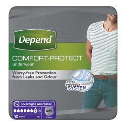 Depend Comfort Protect Incontinence Pants for Men, Small/Medium - 10 Pants