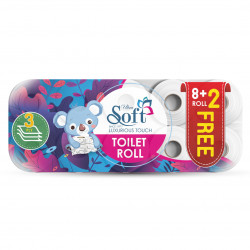 Soft Toilet Paper, 150 Sheet, 3 Ply, 10 Rolls