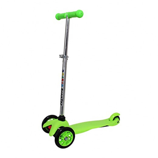 K Toys | Aluminum Scooter With two Front Wheels and One Back Wheel | Green