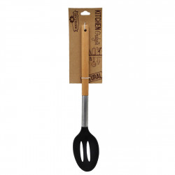 House Care Kitchen Leakage Spoon With Wooden Hand