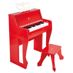 Hape Learn with Lights Piano With Stool, Red color