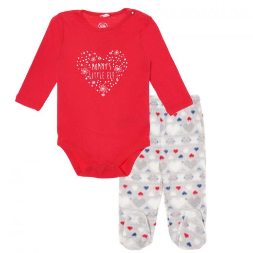 Cool Club Baby Kicks And Bodysuit Set, Red And Grey Color