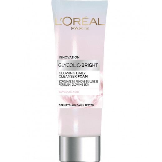 Loreal Paris Glycolic Bright Glowing Daily Cleanser Foam, 100 Ml