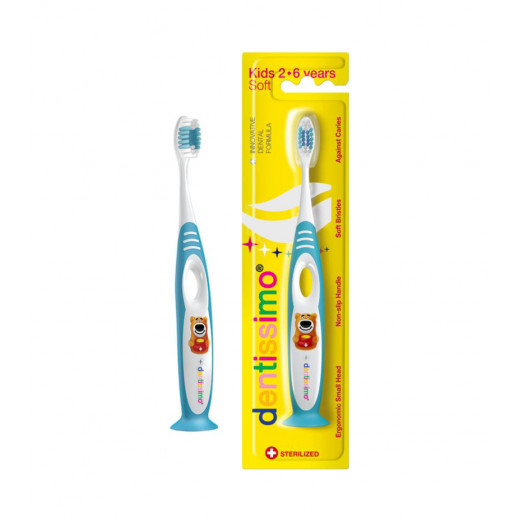 فرشاة أسنان ناعمة للأطفال, باللون الازرق, 2-6 سنوات من دنتيسيمو