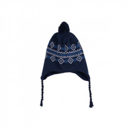 Knitted Cotton Hat, Dark Blue Color