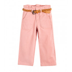 Cool Club Girls Trousers With Brown Belt, Pink Color