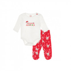 Cool Club Baby Bodysuit Set, Christmas Design,  Red & White Color, 2 Pieces