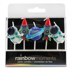 Rainbow Moment Space Shape Candles (5 Pcs)