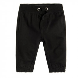 Cool Club Wide Elastic Band Drawstring Waist Trouser, Black Color