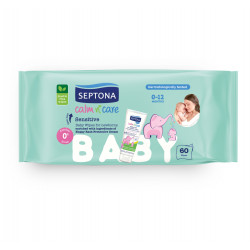 Septona Baby Wipes Sensitive , 60 Pieces