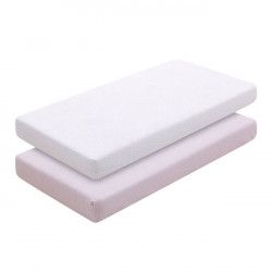 Cambrass Fitted Sheet Vichy , Pink Color, 60*120Cm, 2 Pieces