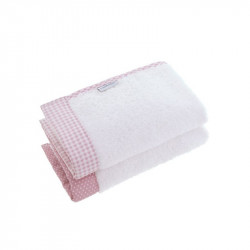 Cambrass Vichy towel Set, Pink Color, 25*35 Cm, 2 Pieces