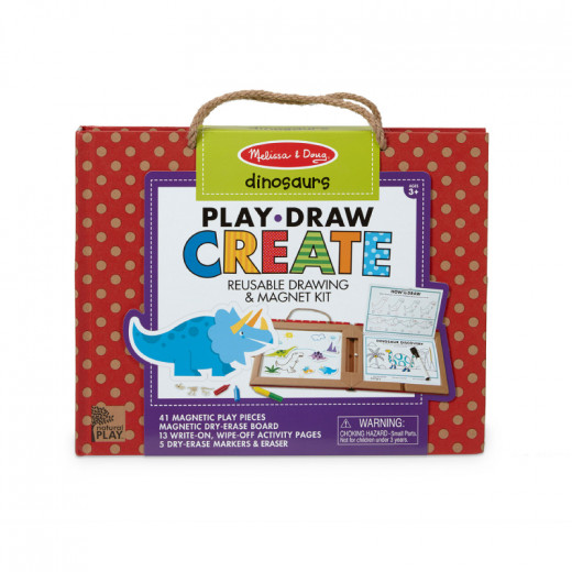Melissa & Doug Play, Draw, Create Reusable Drawing & Magnet Kit, Dinosaurs