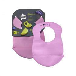 Tommee Tippee Roll ‘n’ Go Bib Rolls Up for Travel 7m+, Purple Color