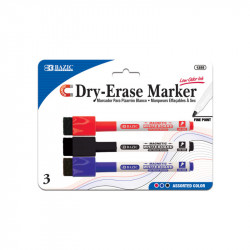 Bazic Magnetic Dry-Erase Markers, Assorted Color