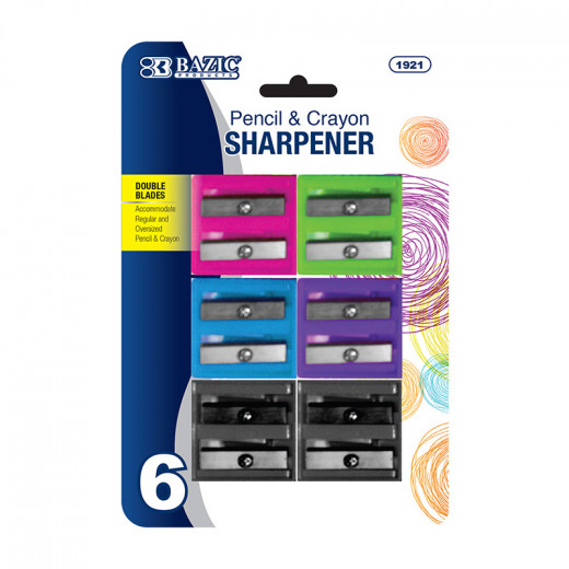 Bazic Dual Blades Square Sharpener, 6 Pieces