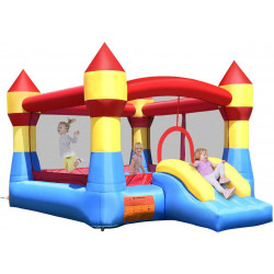 Inflatable Bouncy Castle, Multicolored With Slide