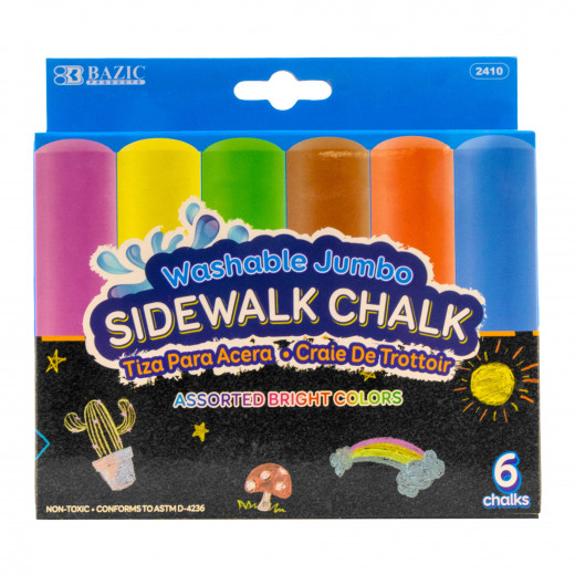 Bazic Jumbo Sidewalk Chalks 6 Color