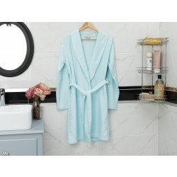 Madame Coco Belda Shawl Collar Bathrobe, Blue Color