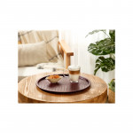 Madame Coco Crocodile Round Tray, Burgundy Color