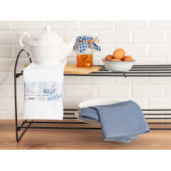 Madame Coco Kitchen Towel Set, 40*60 White / Indigo, 2 Pieces