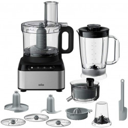 Braun Fp 3235 Si Purease 12 In 1 Food Processor, 800W, 2.1L Bowl, Metal Design, Black