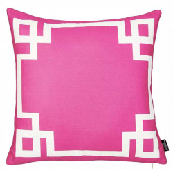 Nova Home Geometric Story Printed Cushion Cover, Pink Color, 45x45 Cm