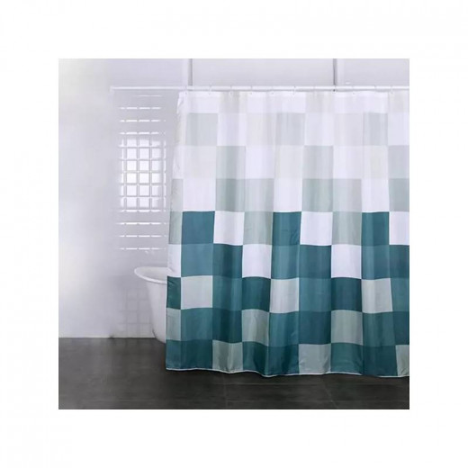 Weva Rubiks Cube Waterproof Shower Curtain, Green Color, 180x200 Cm