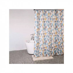 Weva Triangular Waterproof Shower Curtain, Multicolor, 180x200 Cm