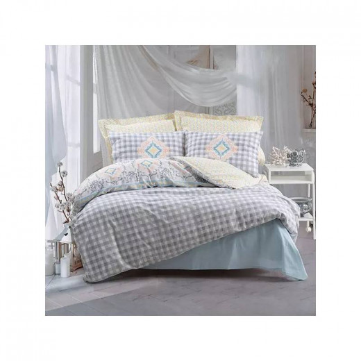 Nova Home Dawn Duvet Cover, King/Super King, Grey Color ,4 Pieces