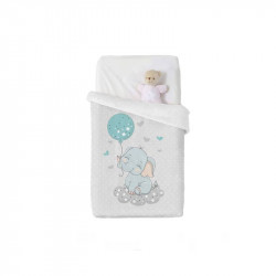 Manterol Blanket Elephant Baby Print Velvet, Grey Color, 100*75 Cm