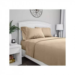 Fieldcrest Plain Flat Sheet, Cotton, Light Brown Color, King Size