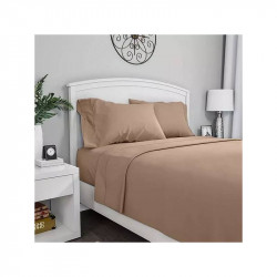 Fieldcrest Plain Flat Sheet, Cotton, Dark Beige Color, King Size