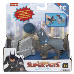 Fisher Price DC League of Super Pets, Disk Launch Ace Figure Set With Dog