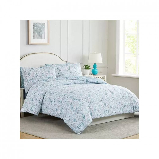 Nova Home "Stratford" Double-Face Printed Comforter, Green Color, King/Super King, 6 Pieces