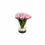 Nova Home "Sweet Tulip" Artificial Flower Arrangement, Purple Color, 23 Cm