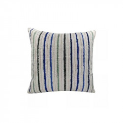 Nova Home Vertical Handmade Embroidered Cushion Cover, Blue Color, 50x50 cm