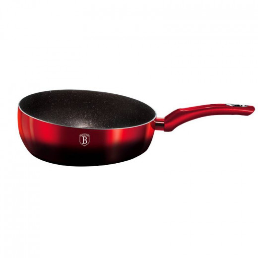 Berlinger Haus Metallic Aquamarine Flip Frypan, Dark Red Color, 26 Cm