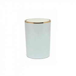 Primanova Lenox Waste Bin, White & Gold Color, 6 Liter