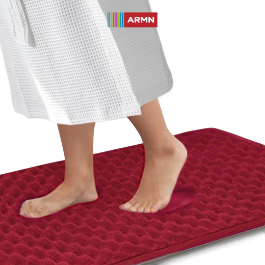 ARMN Clara Memory Foam Bath Rug, Burgundy Color, 60*90 Cm