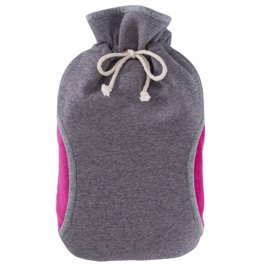 Hugo Frosch Eco Hot Water Bags With Muff, Gray & Pink Color