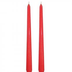 Price's Venetian Dinner Candles, Red Color, 2 Pieces