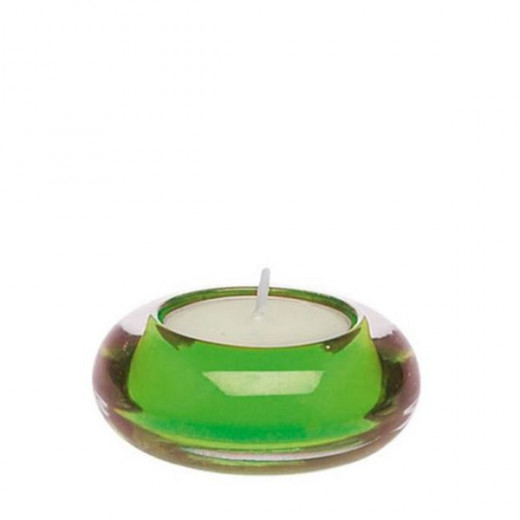 Price's Round Glass Tealight Holder, Green Color