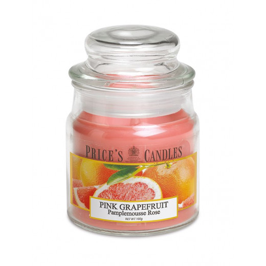 Price's Medium Scented Candle Jar with Lid, Pink Grafruit