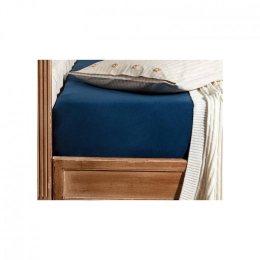 Madame Coco Valeria Single Fitted Sheet - Dark Blue, 100*200 Cm