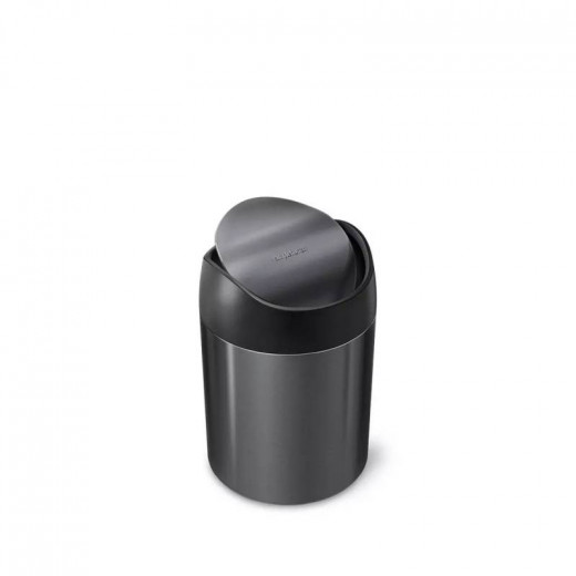 Simplehuman Stainless Steel Trash Bin-1.5 L, Black