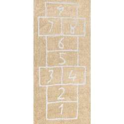 Aratextile Children's Rug, Patacoja Design, Beige Color, 90 x 200Cm