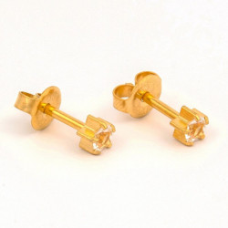 Studex Gold Plated Large Tiffany Apr Crystal Sterilized Ear Studs